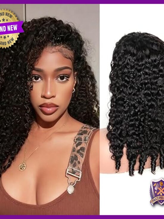 Human Hair Half Wig 20 Inch Glueless Kinky Curly 250% Density Beginner Friendly main image 4
